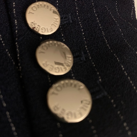 Tommy Hilfiger Women's Pinstriped Open-Front Jacket - Midnight/Ivory - Picture 14 of 15